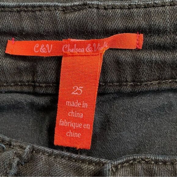 Chelsea & violet black Fringe Jeans Size 25 - Picture 9 of 10
